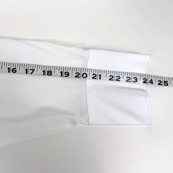 Chico’s Poplin Long Sleeve Cropped Shirt, White (Alabaster), US 12, Chico’s 2 - Picture 7 of 9